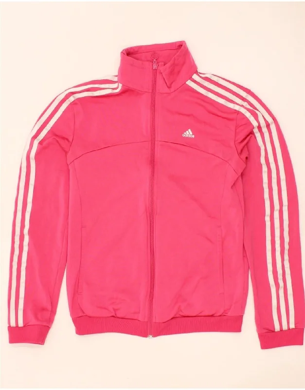 Sports litigation style ADIDAS Womens Tracksuit Top Jacket UK 4/6 XS Pink Polyester