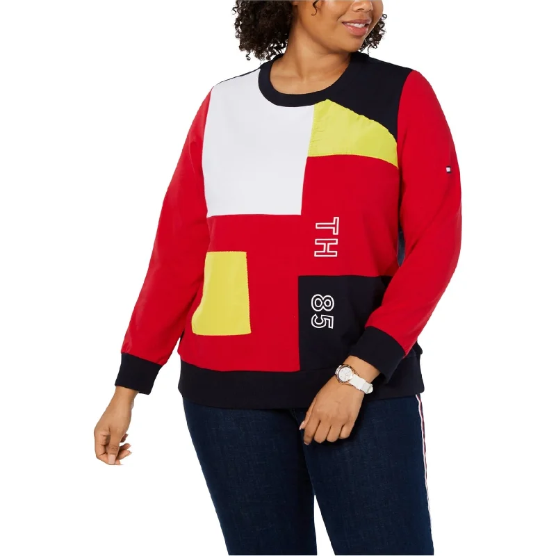 Street Sports Style Tommy Hilfiger Womens Colorblock Graphic Sweatshirt, Multicoloured, 0X Street Sports Style Tommy Hilfiger Womens Colorblock Graphic Sweatshirt, Multicoloured, 0X