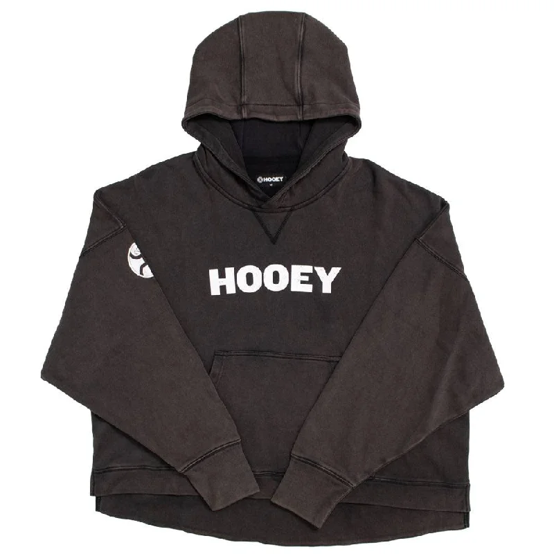 Sports Fitness Style "Roomy" Black w/ White Logo Hoody