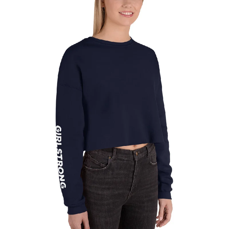 Hooded design EVERYDAY GIRLSTRONG FLEECE CROPPED SWEATSHIRT NAVY