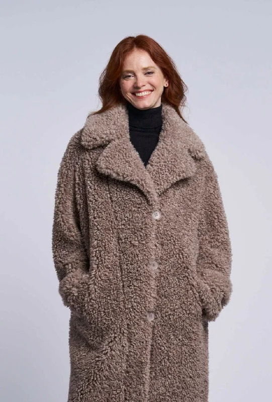 Printed pattern 4342 Curly faux fur boyfriend coat Sold out