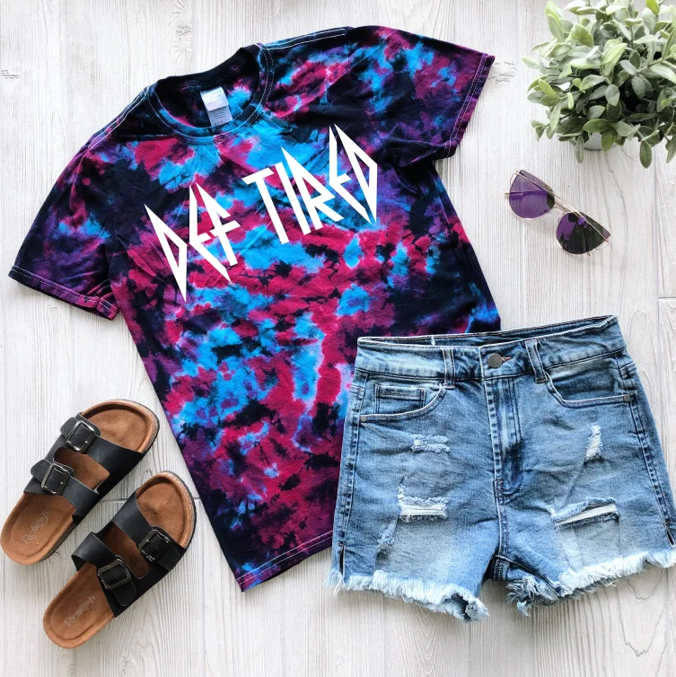 Retro Woolen Jacket DEF TIRED • Tie-Dye Tee