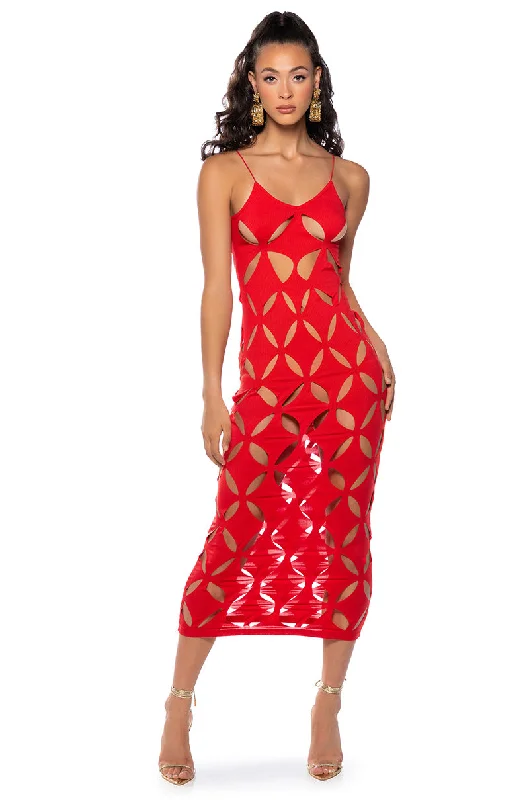 Printing decoration ISLAND VIBES CUTOUT TANK MAXI DRESS