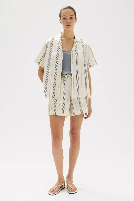 Sports Jacket Capri Stripe Short Sleeve Shirt