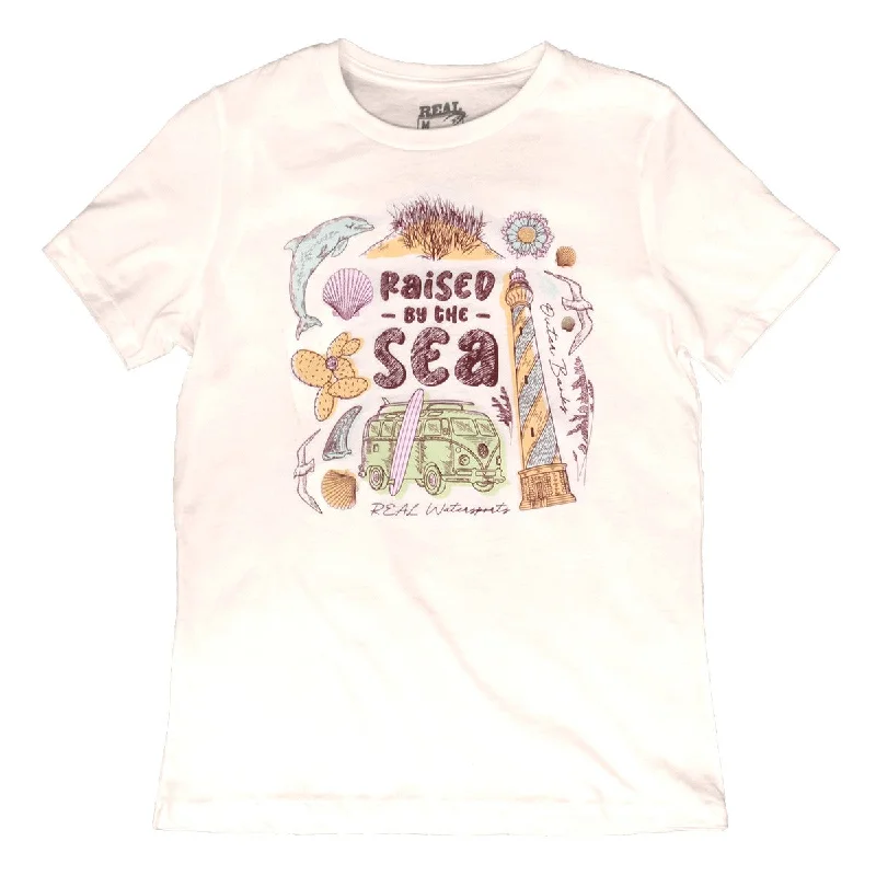 Comfortable And Simple REAL Raised By The Sea Tee-White