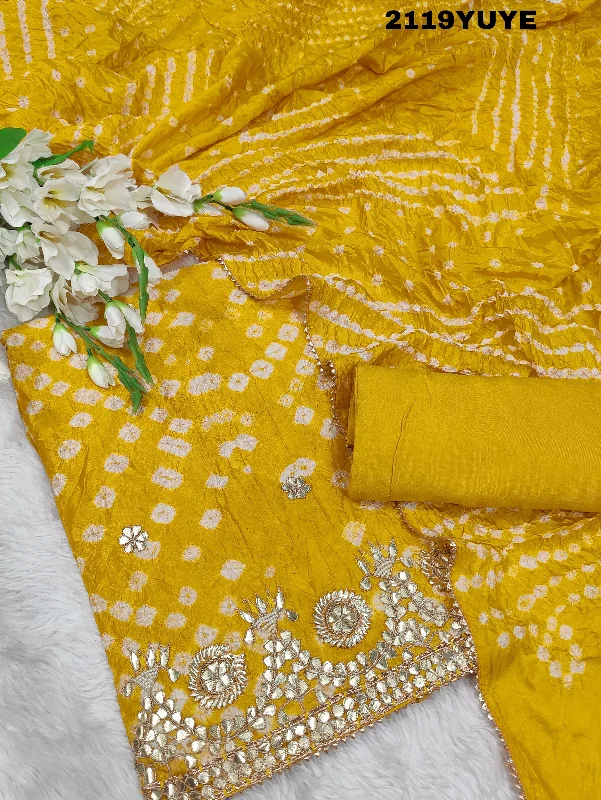 Sports litigation style KcPc New Latest Tapeta Silk Bandhani Gotapatti Salwar Suit RT