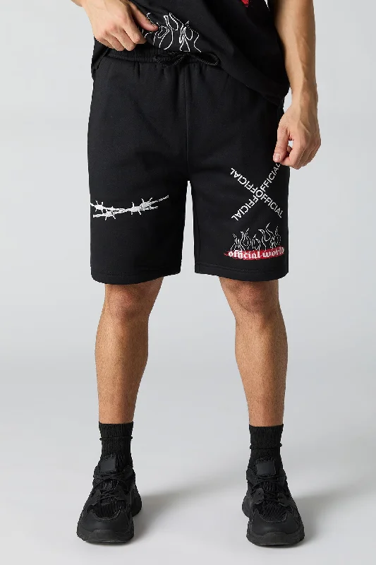 Avant-garde trend Official World Graphic Fleece Short