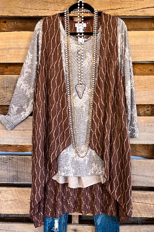 Black And White Style Talking Secrets Vest - Brown