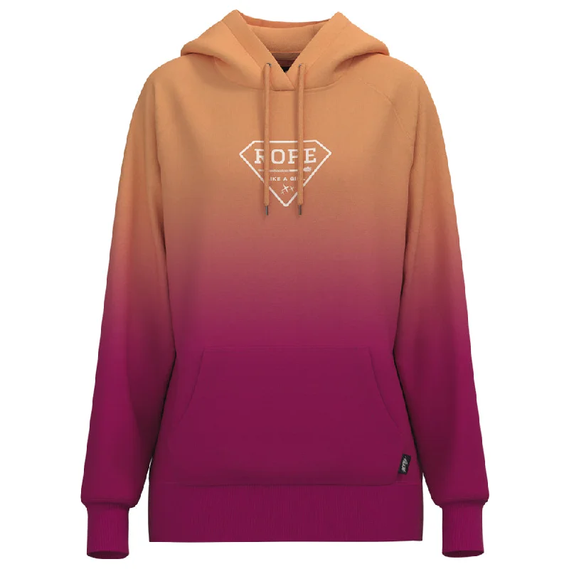 Advanced Customization "Rope Like A Girl" Pink Ombre w/White Logo Hoody