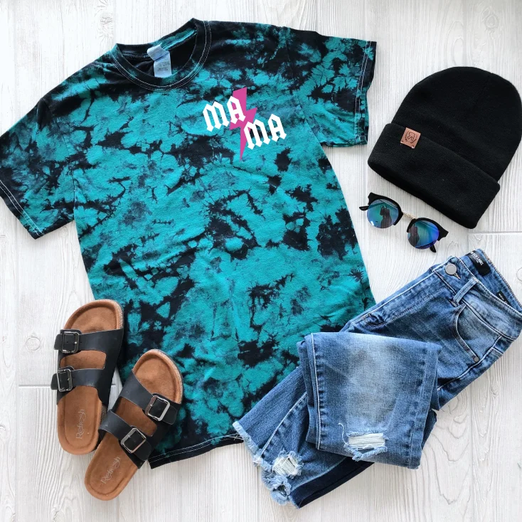 Alice style MA⚡︎MA Left Chest • Teal Tie-Dye