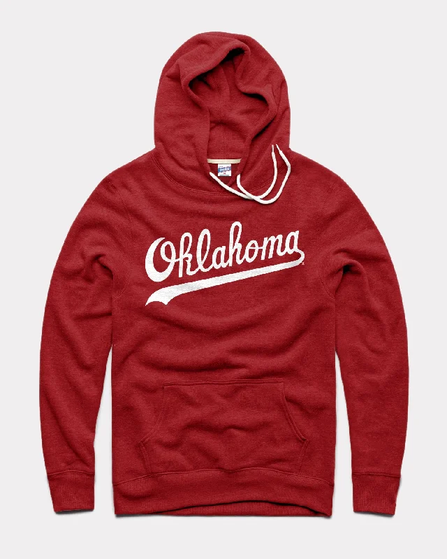 Leisure Travel Oklahoma Script Cardinal Hoodie