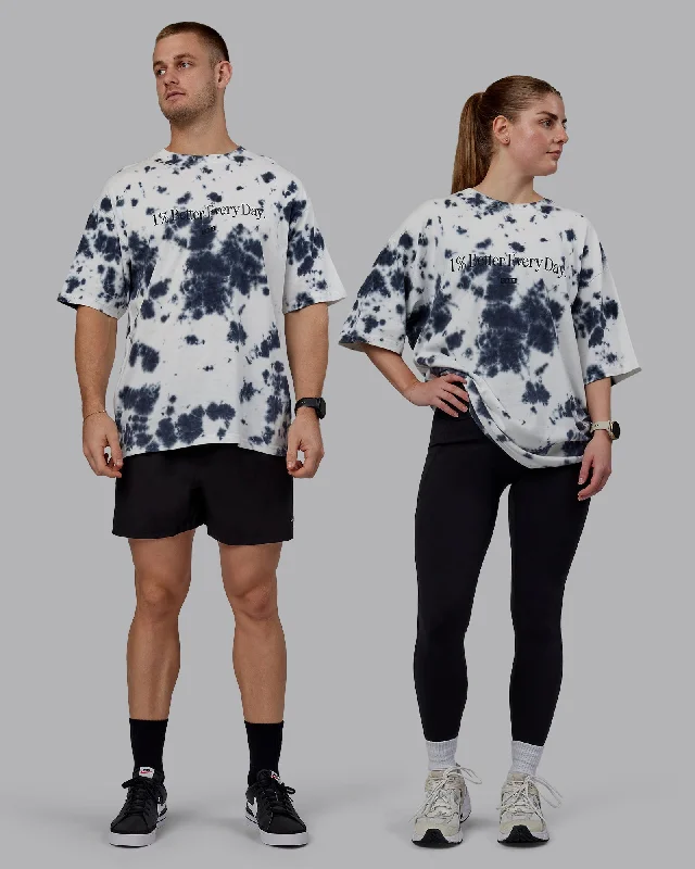 Nightclub Style 1% Better Heavyweight Oversize Tee - White-Black Tie Dye