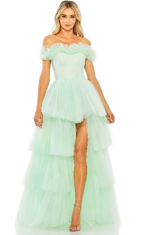 Street Show-off Style Mac Duggal 20570 - Off-Shoulder High Low Long Prom Gown
