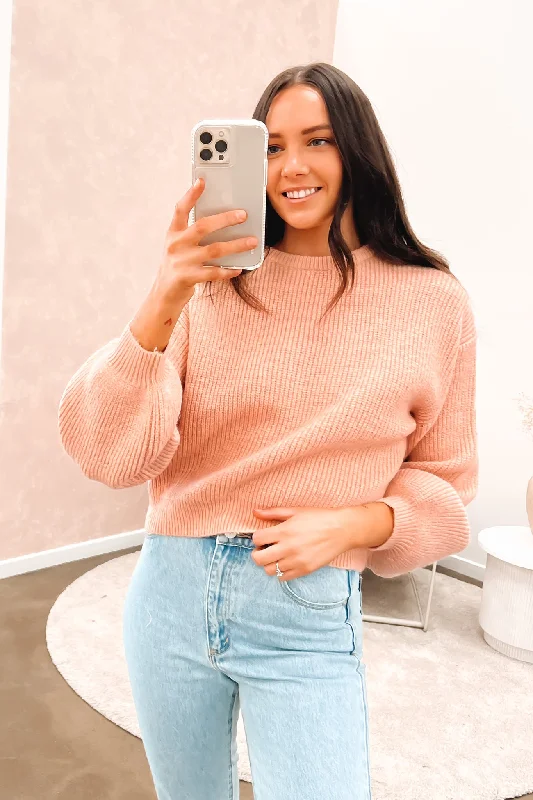 Sports outdoor style Somerset Knit Jumper Dusty Pink