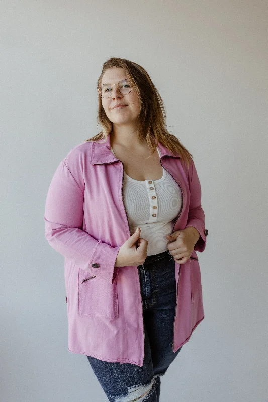 Free and comfortable KNIT ZIP-UP JACKET IN VERBENA