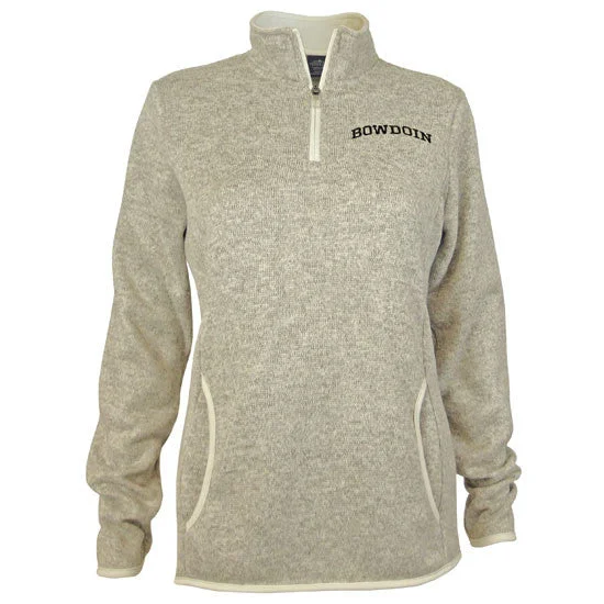 Stand-up collar design Women's Heathered Fleece Pullover from Charles River