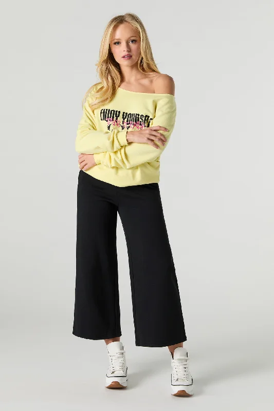 Customized Version Fleece Cropped Wide Leg Sweatpant