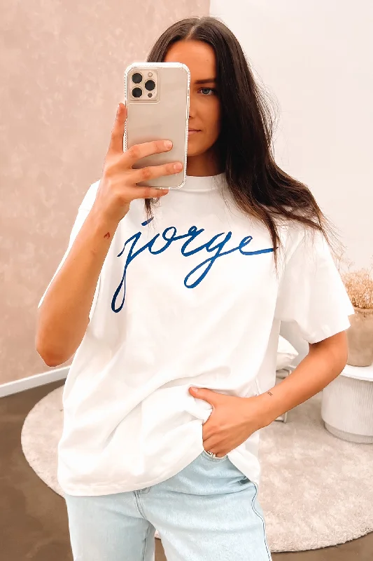 High waist design Jorge Script Tee Vintage White