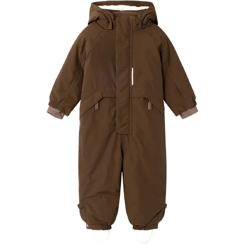 Hooded design Lil'Atelier Dark Earth Lastorm Snowsuit Fo