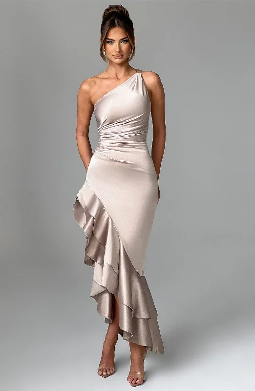 Warm and substantial Esmeraya Maxi Dress - Champagne