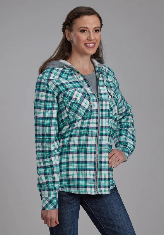 Sports fitness shoes Roper Womens Thermal Lined Flannel Green 100% Cotton Cotton Jacket