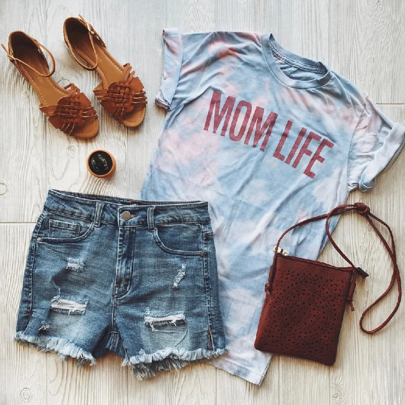Fashionable and casual MOM LIFE • Coral Tie-Dye