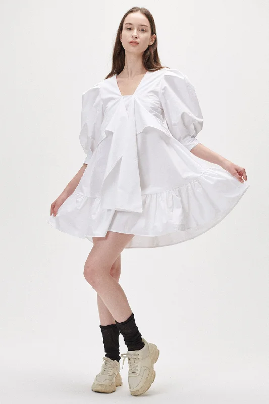 Sports suit style Cinthy Puff Sleeve Mini Dress