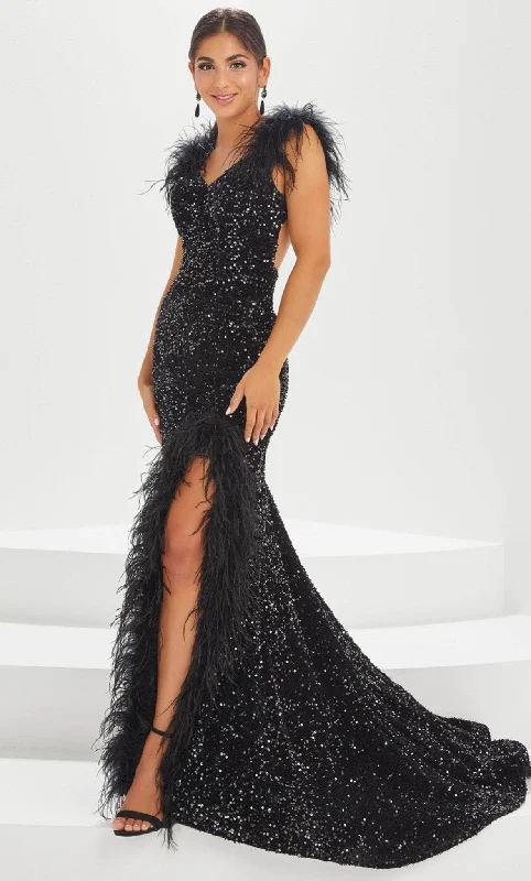Sports outdoor style Tiffany Designs by Christina Wu 16004 - Sequined Evening Gown