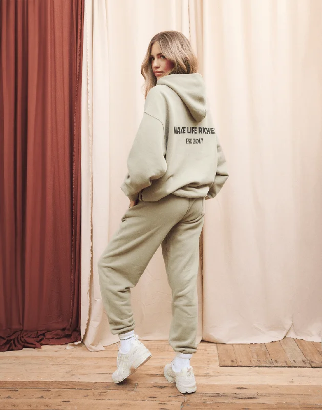 Advanced Customization Print Hoodie in Olive Green