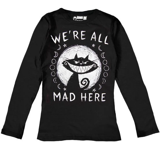 Sports Vitality Style We're All Mad Here Women Long Sleeve Tshirt