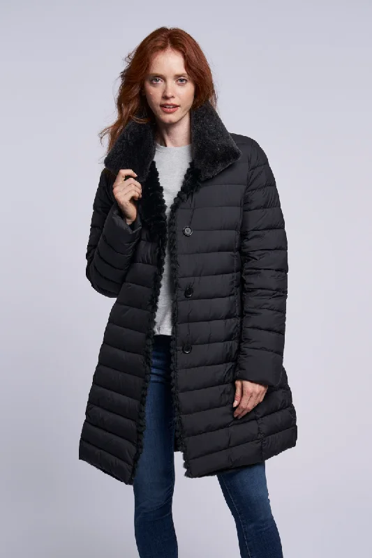 Exquisite workmanship 4255 Down coat reverses to genuine shearling  final markdown  $250