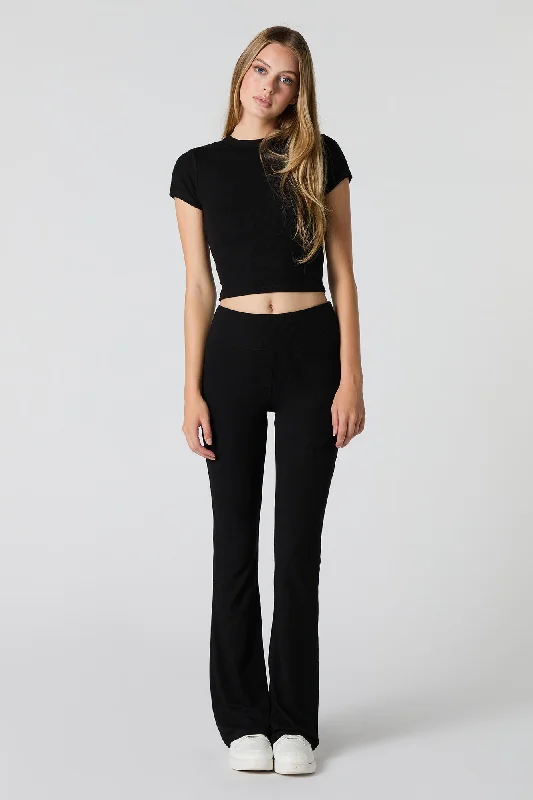 Warm Winter Series Active Ribbed Flare Pant