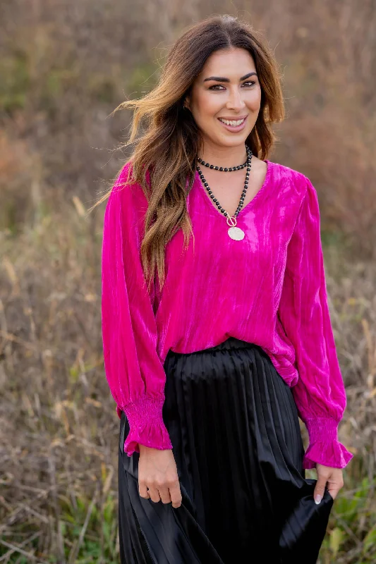 Sports Casual Style Velvety Cinched Sleeve Blouse