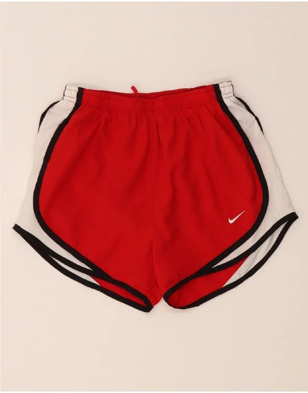 Trendy and versatile NIKE Womens Dri Fit Sport Shorts UK 4 XS  Red Colourblock