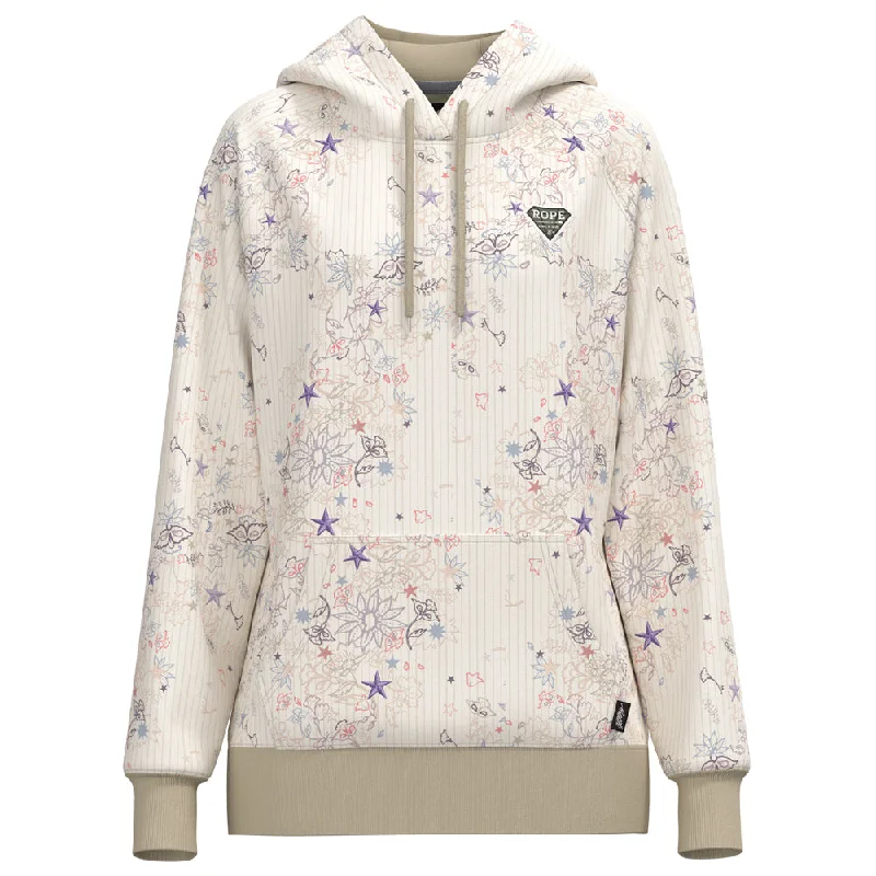 Elegant And Elegant "Rope Like A Girl" White w/ Western Star Pattern Hoody