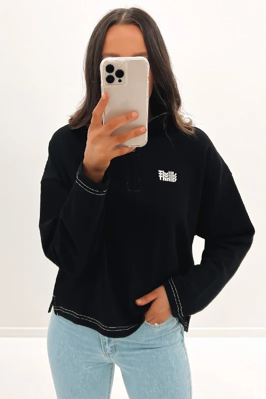 Street Sports Shoes Infinite Thrills 3/4 Zip Pullover Black