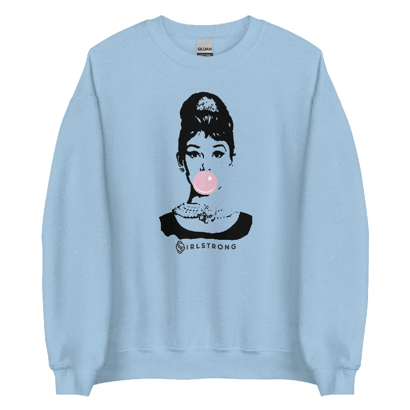 Alice style THE ESSENTIAL UNISEX SWEATSHIRT LIGHT BLUE AUDREY HEPBURN