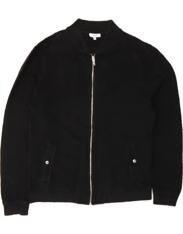 Sports Express REISS Womens Tracksuit Top Jacket UK 16 Large Black Herringbone Cotton Sports Express REISS Womens Tracksuit Top Jacket UK 16 Large Black Herringbone Cotton