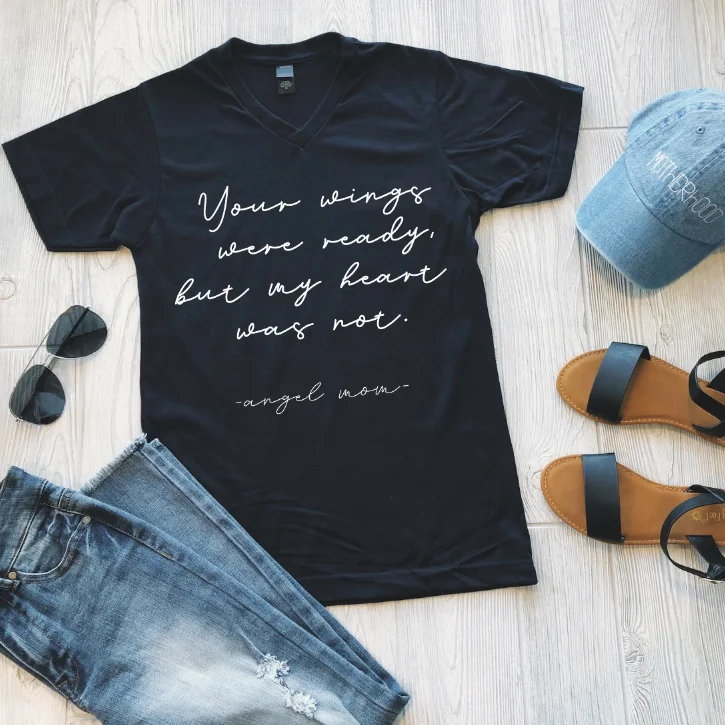 Sports Yoga Style Angel Mom • Navy Tee