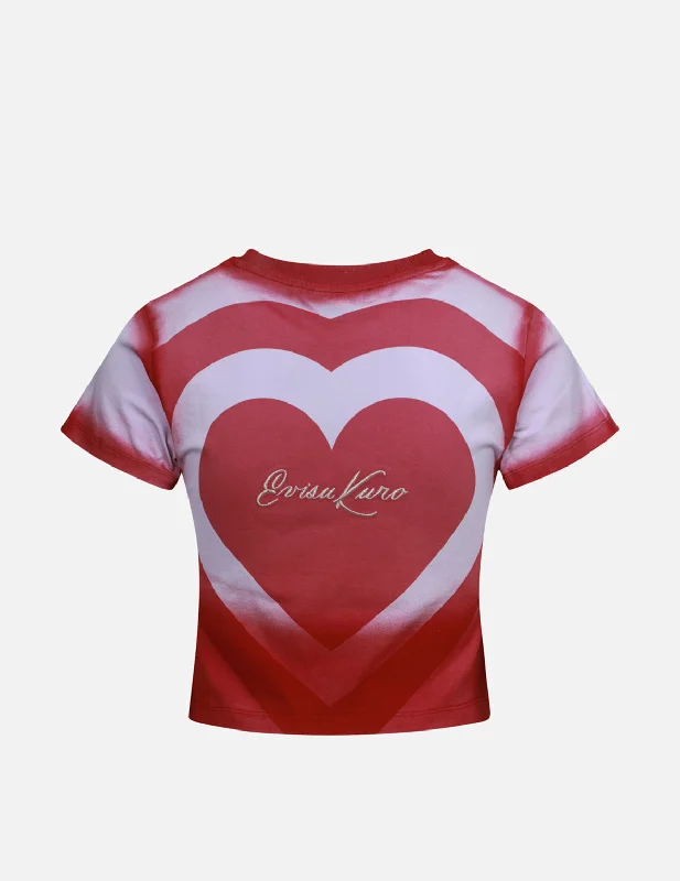 Casual And Versatile Gradient Sprayed Slim Cropped T-shirt