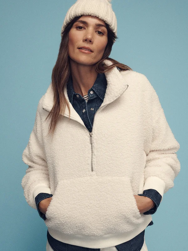 Fashionable and casual Alpine Sherpa Half-Zip Popover Chalk