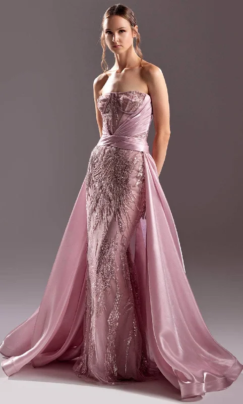 Celebrity Style MNM Couture G1523 - Sequin And bead Embellished Strapless Gown