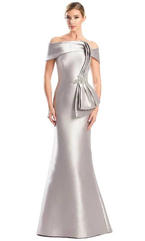 Elegant Style Alexander by Daymor 1783S23 - Fold over Off-Shoulder Formal Dress