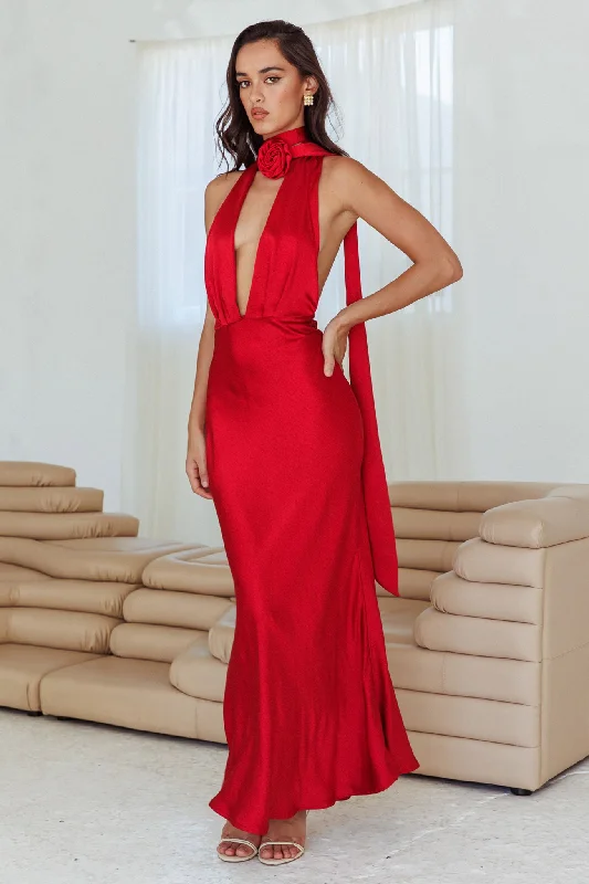 Sports Zipper Style Italia Azure Halterneck Rose Dress Cherry