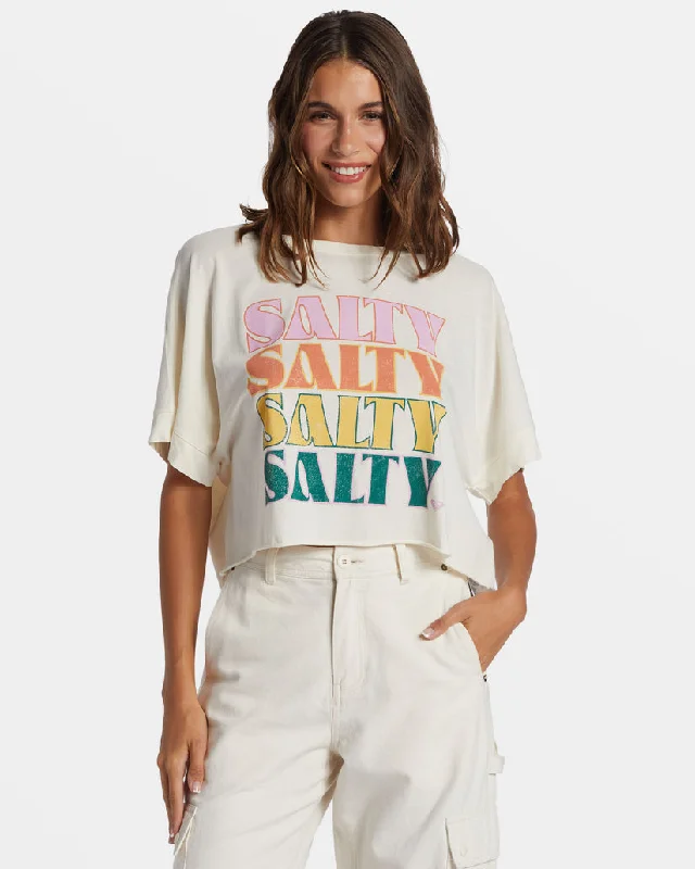 British casual Roxy Salty Stack Tee-Egret