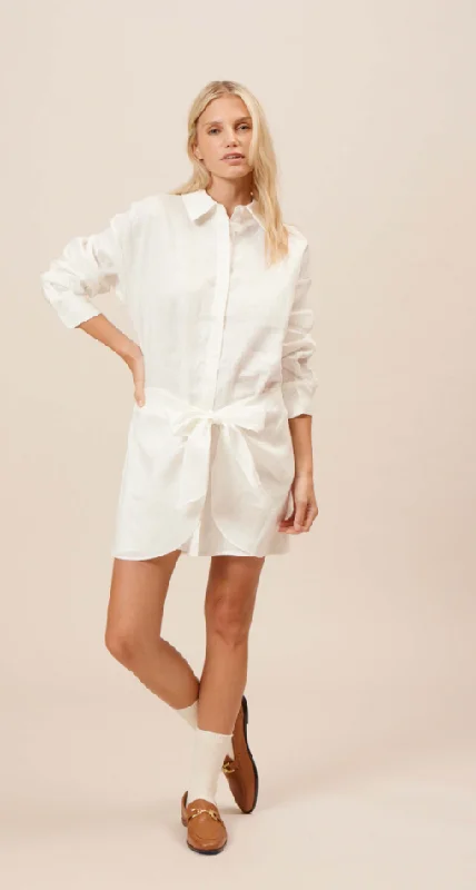 Wandering freely White Button Down Dress by Lucy Paris
