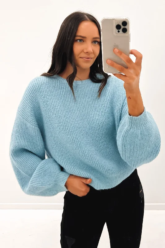 Comfortable And Simple Somerset Knit Jumper Dusty Blue