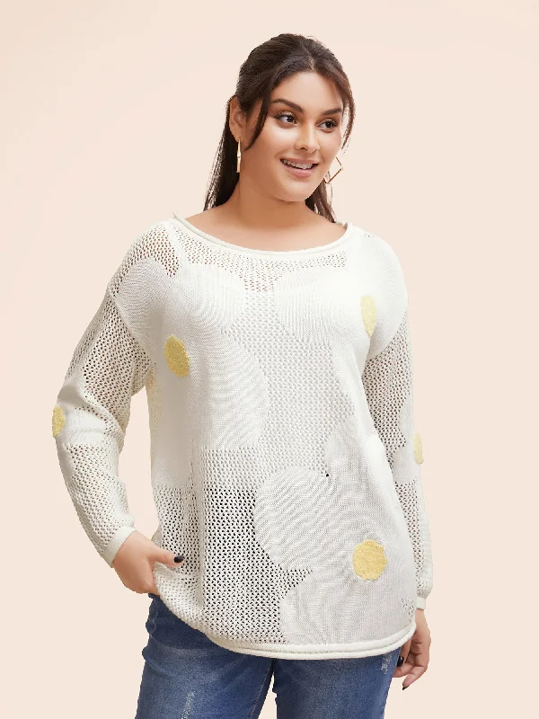 Sports fitness shoes Cotton Crochet Floral Cut Out Pullover