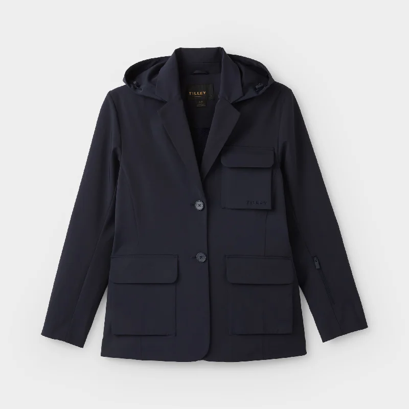 Hip-hop Style Hooded Tech Blazer