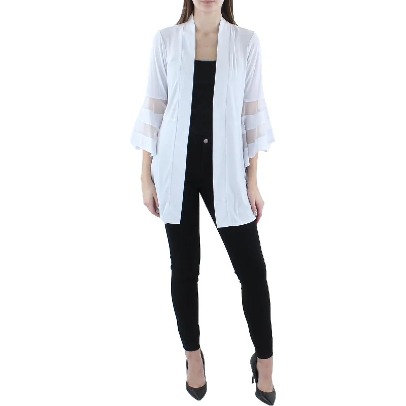 Classic Retro R&M Richards Womens Knit Mesh Inset Duster Blazer